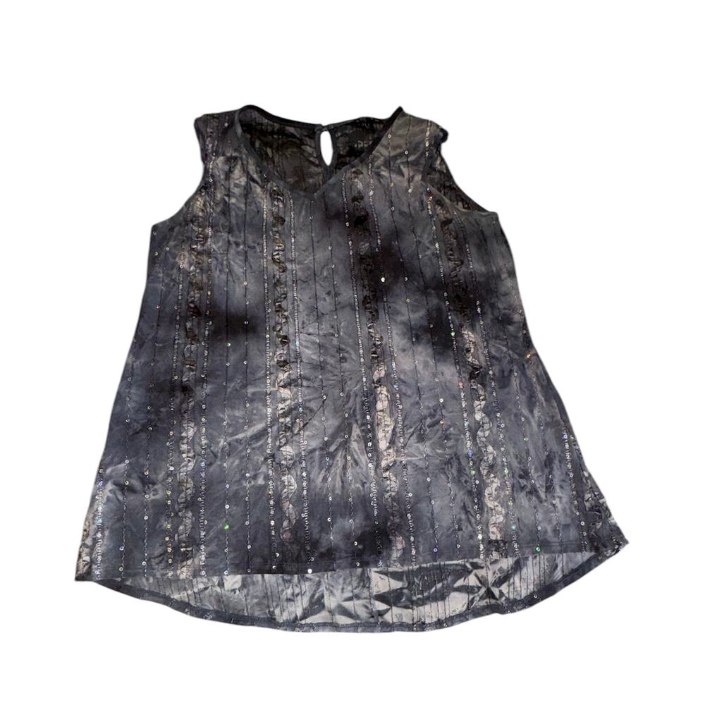 Sami & Jo Y2K Tie-Dye Sequin Gray Tunic Sz L